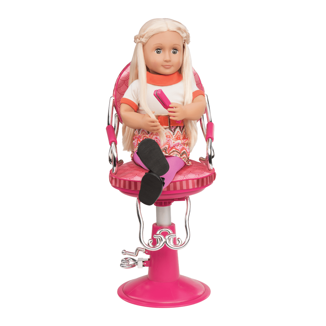 Sitting Pretty Salon Chair Coral and Pink Our Generation Dolls