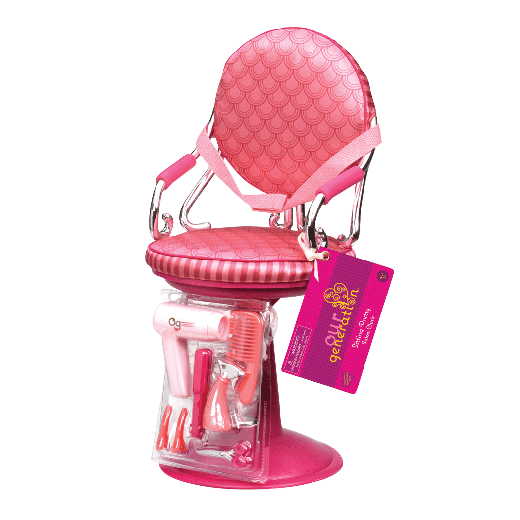Sitting Pretty Salon Chair Coral and Pink Our Generation Dolls
